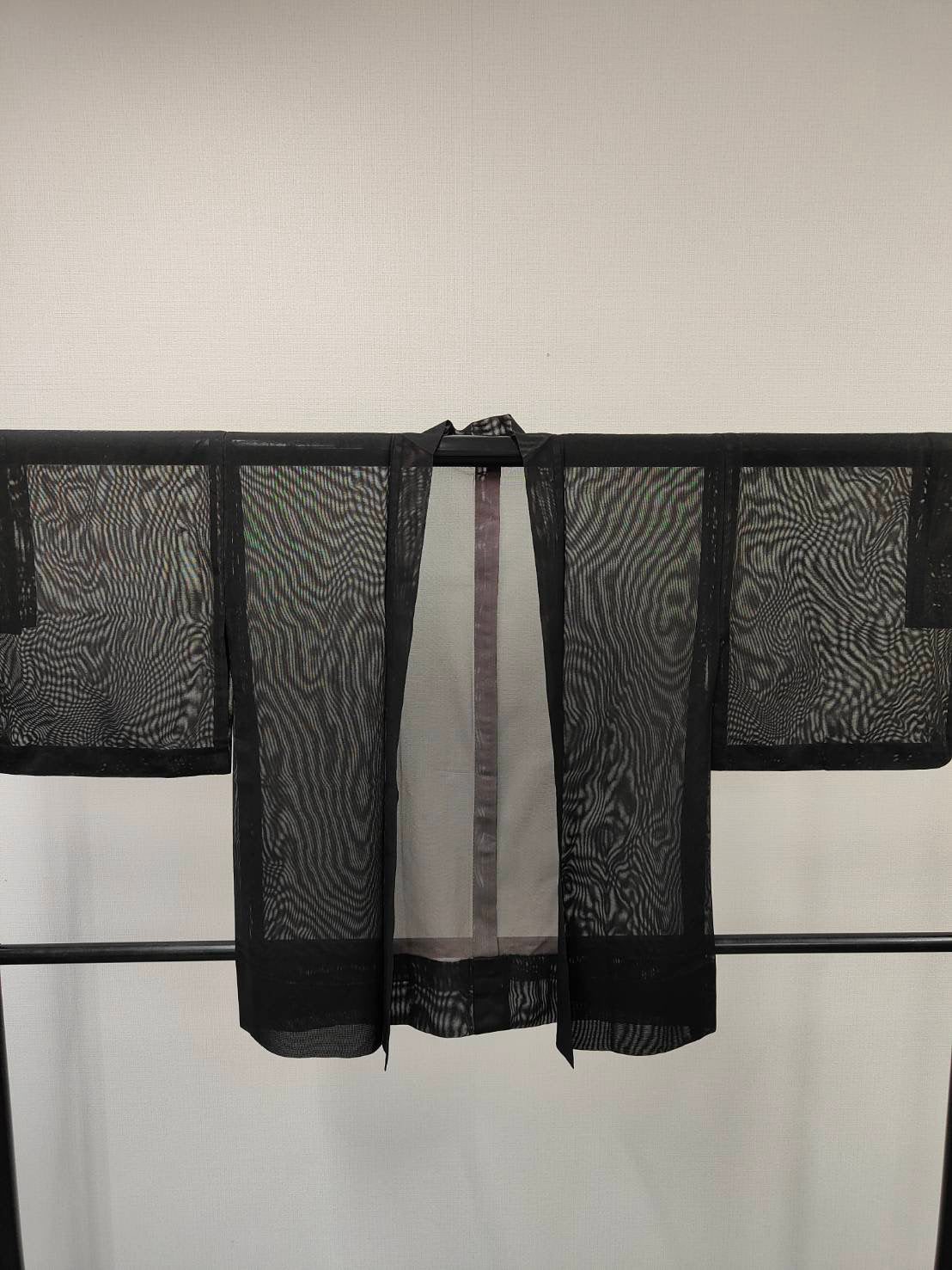 ◇KWH045 羽織 シースルー 薄手 Haori 黒 古着 レトロ 和服