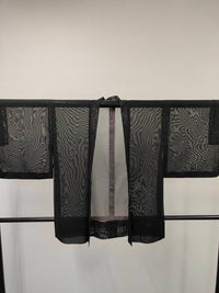 ◇KWH045 羽織 シースルー 薄手 Haori 黒 古着 レトロ 和服