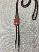 ◆KM028 ループタイ 天然石 オレンジ ネックレス ペンダント ヴィンテージ アクセサリー 首飾り 昭和レトロ 装飾品