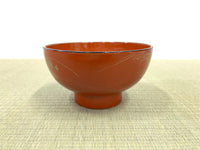 ◆KM039 お椀 漆 木製 朱色 食器 置物 伝統品