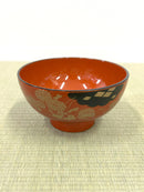 ◆KM039 お椀 漆 木製 朱色 食器 置物 伝統品