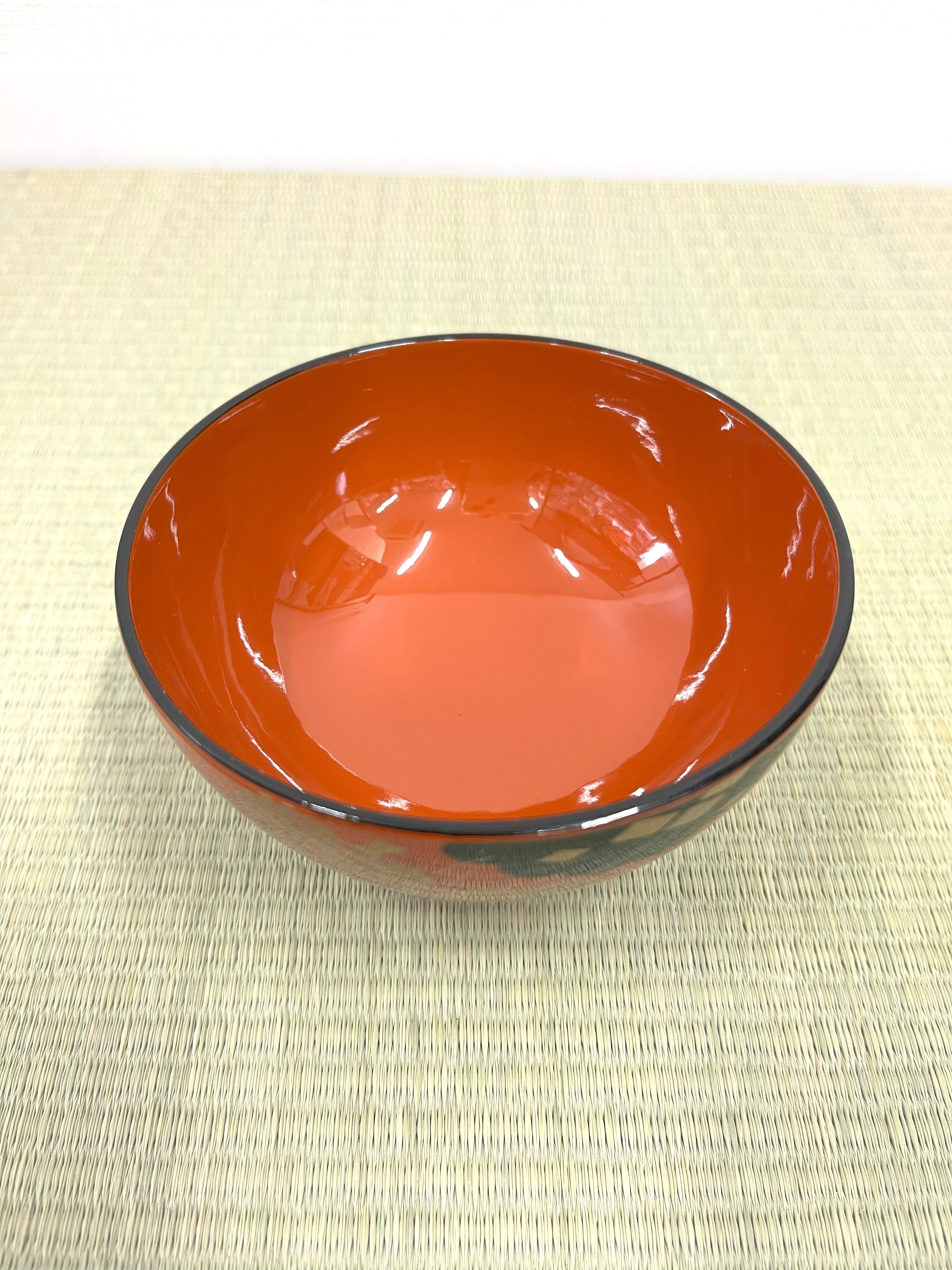 ◆KM039 お椀 漆 木製 朱色 食器 置物 伝統品