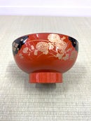 ◆KM039 お椀 漆 木製 朱色 食器 置物 伝統品