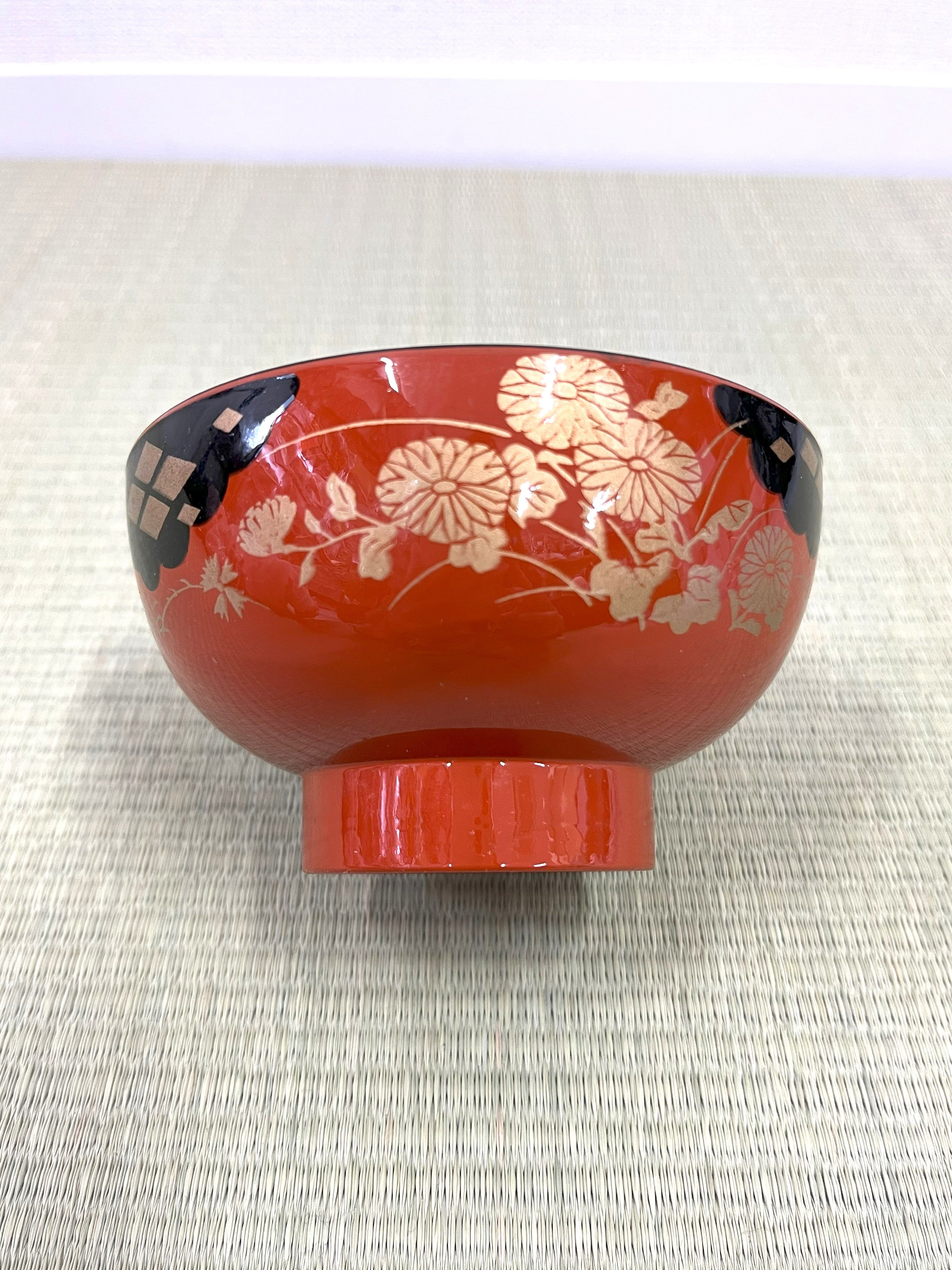 ◆KM039 お椀 漆 木製 朱色 食器 置物 伝統品