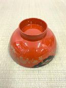 ◆KM039 お椀 漆 木製 朱色 食器 置物 伝統品