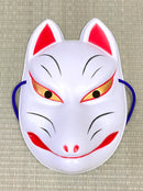 KM048  狐 お面 白 開運 魔除け 招福 縁起物 壁掛け 新品