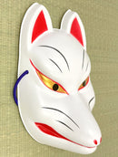 KM048  狐 お面 白 開運 魔除け 招福 縁起物 壁掛け 新品