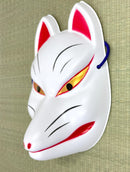 KM048  狐 お面 白 開運 魔除け 招福 縁起物 壁掛け 新品