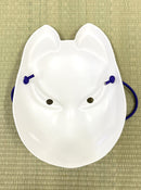 KM048  狐 お面 白 開運 魔除け 招福 縁起物 壁掛け 新品