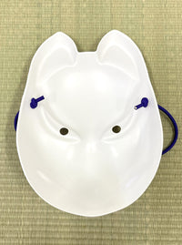 KM048  狐 お面 白 開運 魔除け 招福 縁起物 壁掛け 新品