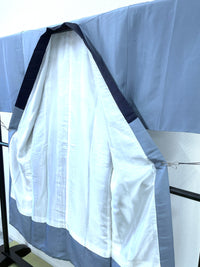 ♢KMJ010 襦袢 富士山 正絹 金箔 青色 アンティーク 中古
