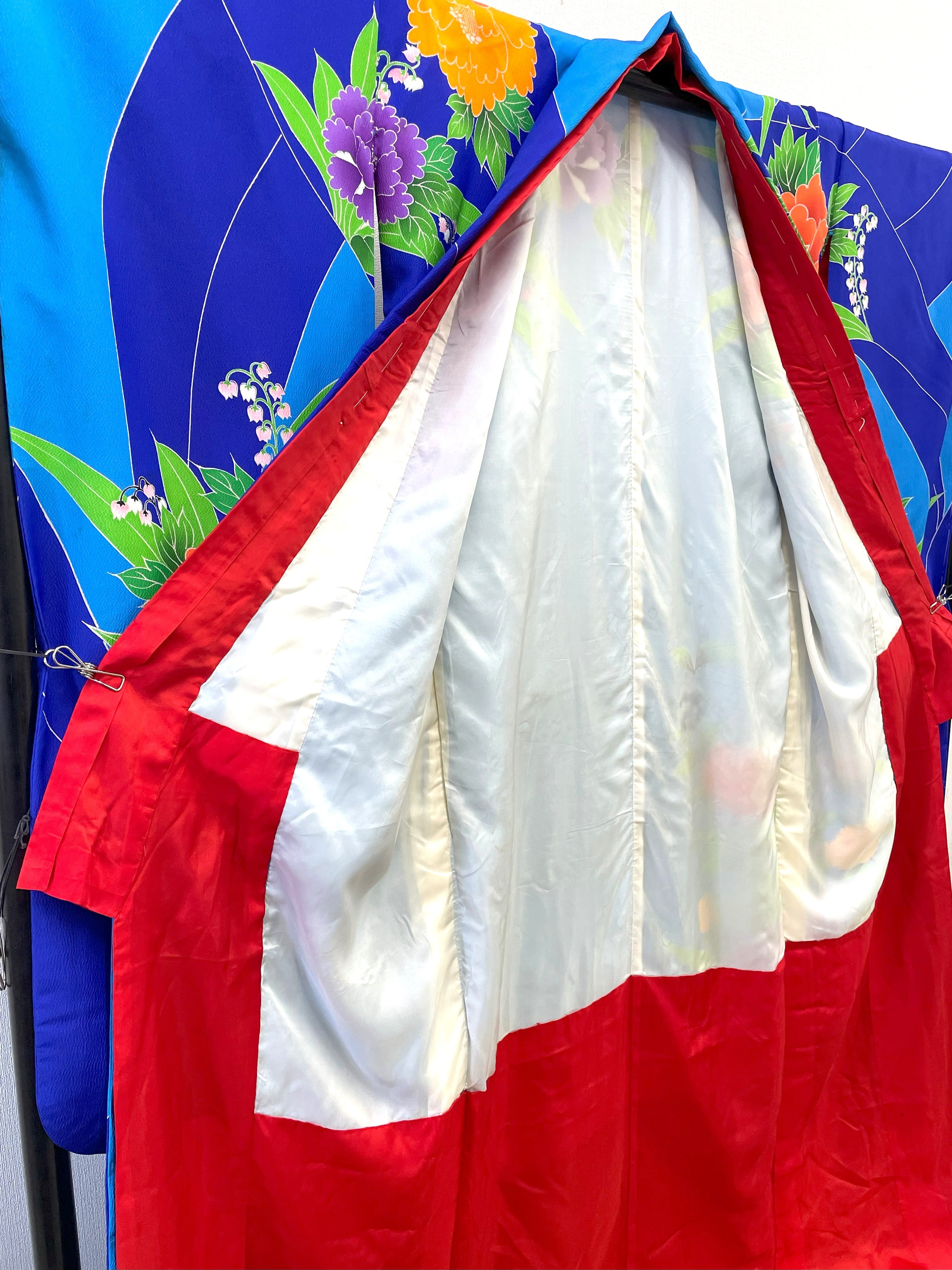 ◆KWF030 引き振袖 青 花嫁衣装 結婚式 豪華  刺繍 婚礼 ウエディング 古着