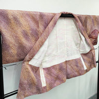 ◇KWH022 羽織 袷羽織 総絞り Haori 赤紫 古着 レトロ 和服