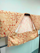 ◇KWH023 羽織 袷羽織 総絞り 花柄 Haori オレンジ 古着 レトロ 和服
