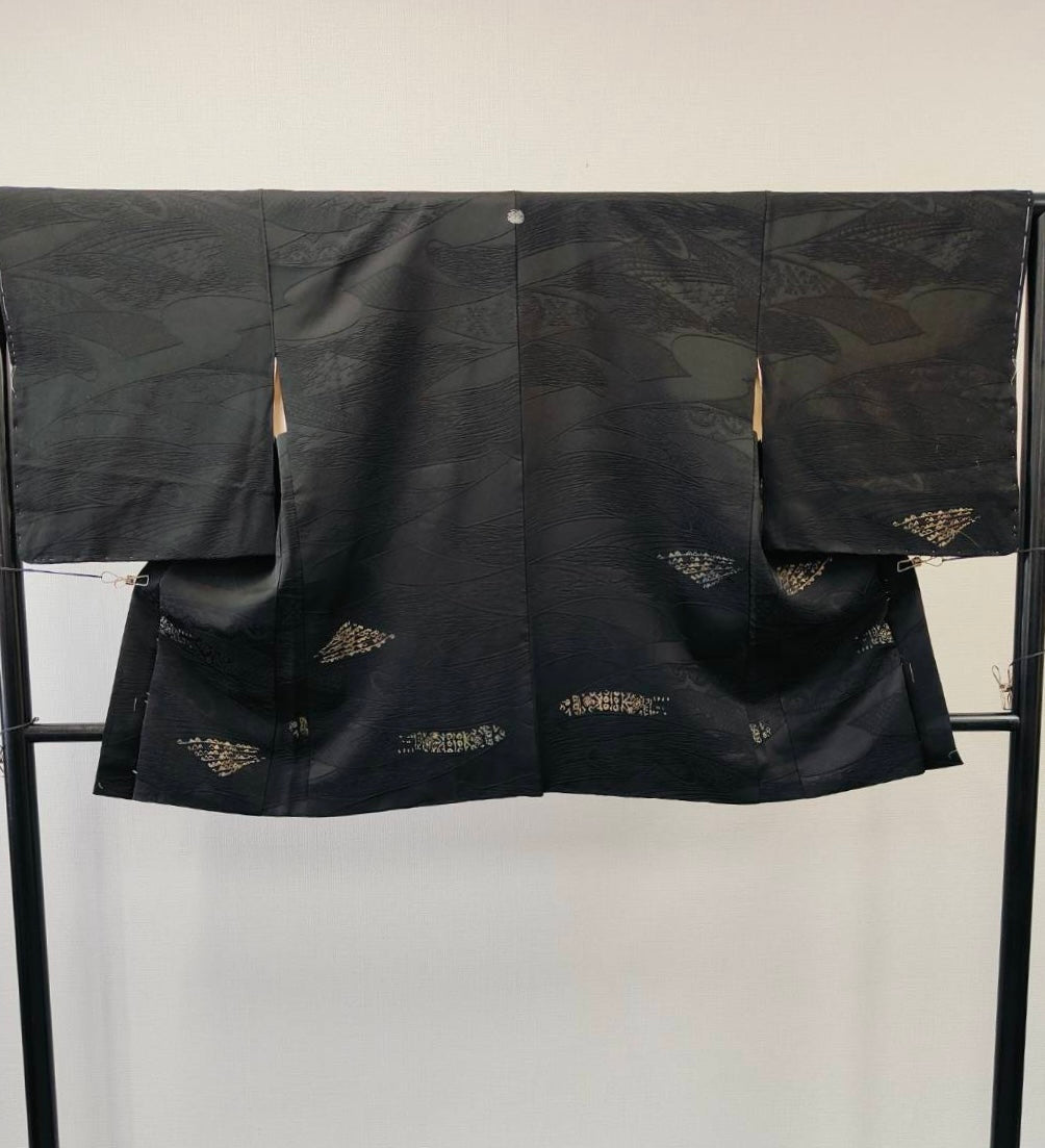 ◇KWH036 羽織 黒羽織 Haori 古着 レトロ 和服