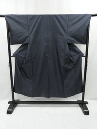 ◇KMS001 着物＋帯セット 紺色 古着 レトロ 和服