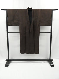 ◇KMS003 着物＋帯セット 茶色 古着 レトロ 和服