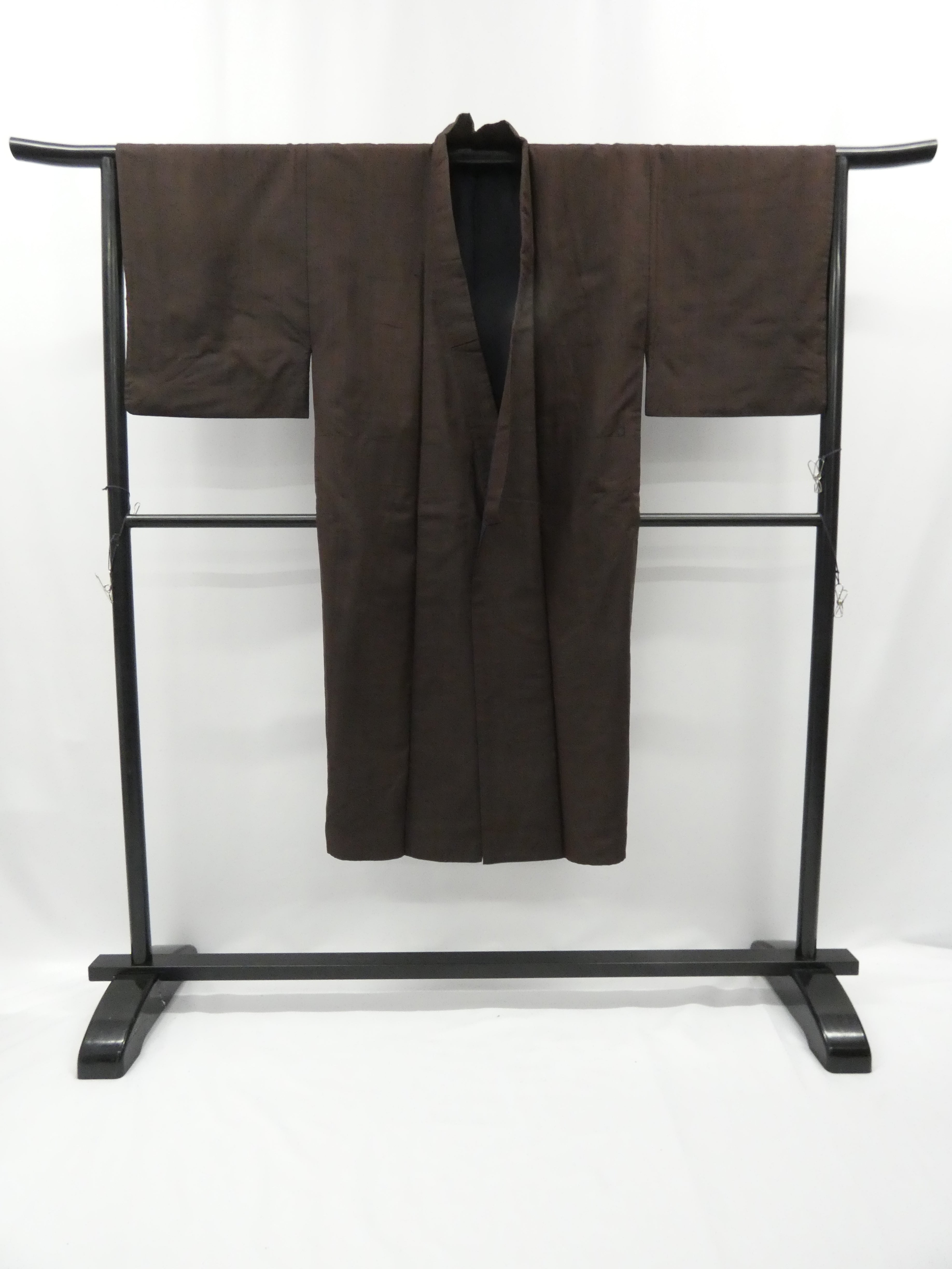 ◇KMS003 着物＋帯セット 茶色 古着 レトロ 和服