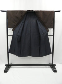 ◇KMS003 着物＋帯セット 茶色 古着 レトロ 和服