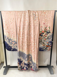 Furisode Pure Silk Vintage Kimono Wedding Ceremony Graduation Ceremony Coming of Age Ceremony◆twf357
