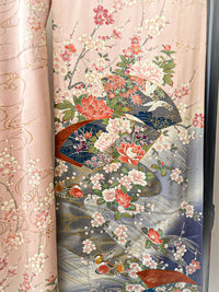 Furisode Pure Silk Vintage Kimono Wedding Ceremony Graduation Ceremony Coming of Age Ceremony◆twf357