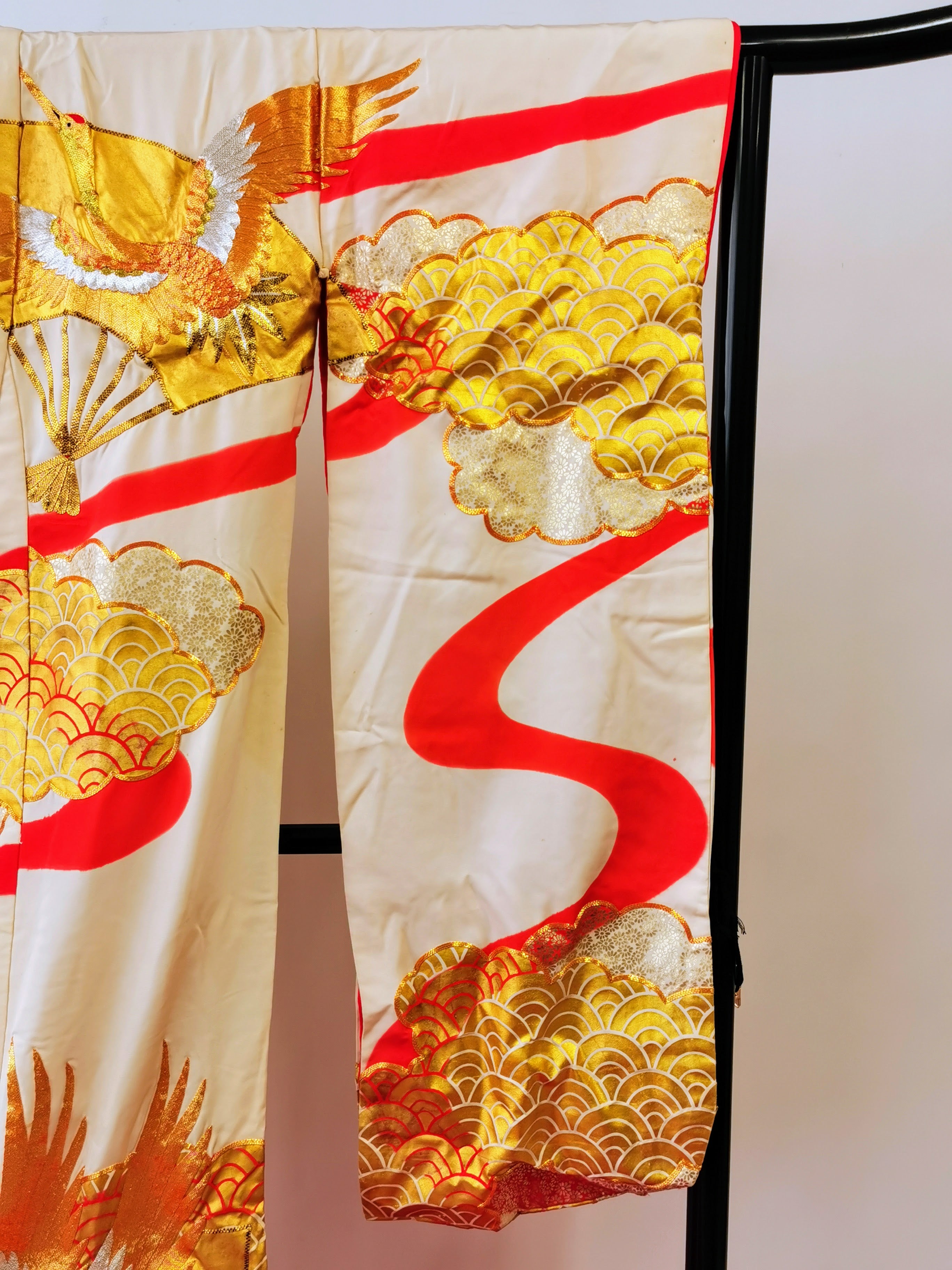 色打掛 豪華 金銀箔 花嫁衣装 刺繍 婚礼 結婚式  ウエディング 古着 ◆twu219