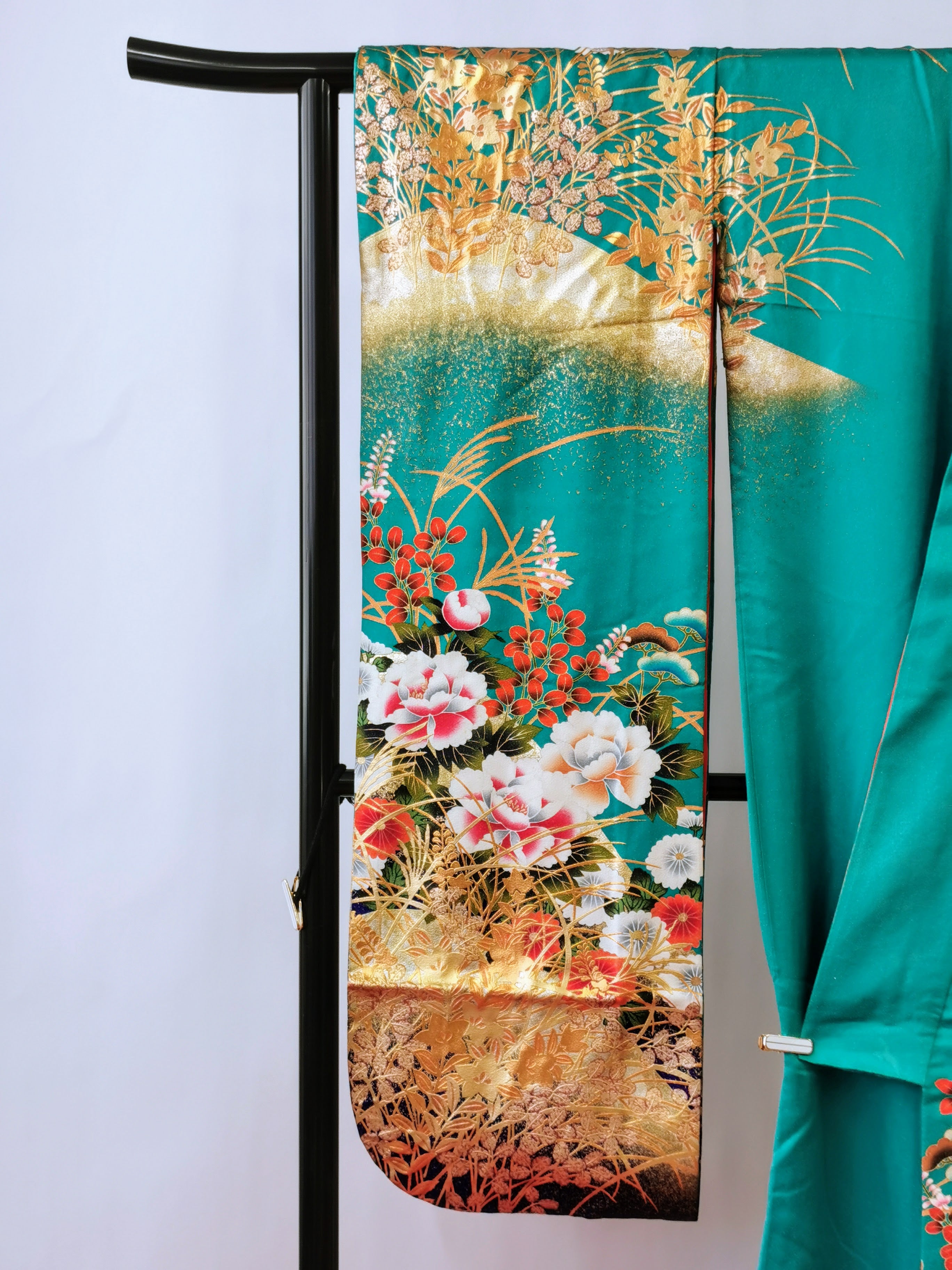 引き振袖 お引きずり 花嫁衣装 結婚式 豪華  金箔  刺繍 婚礼 ウエディング 古着◆twff223