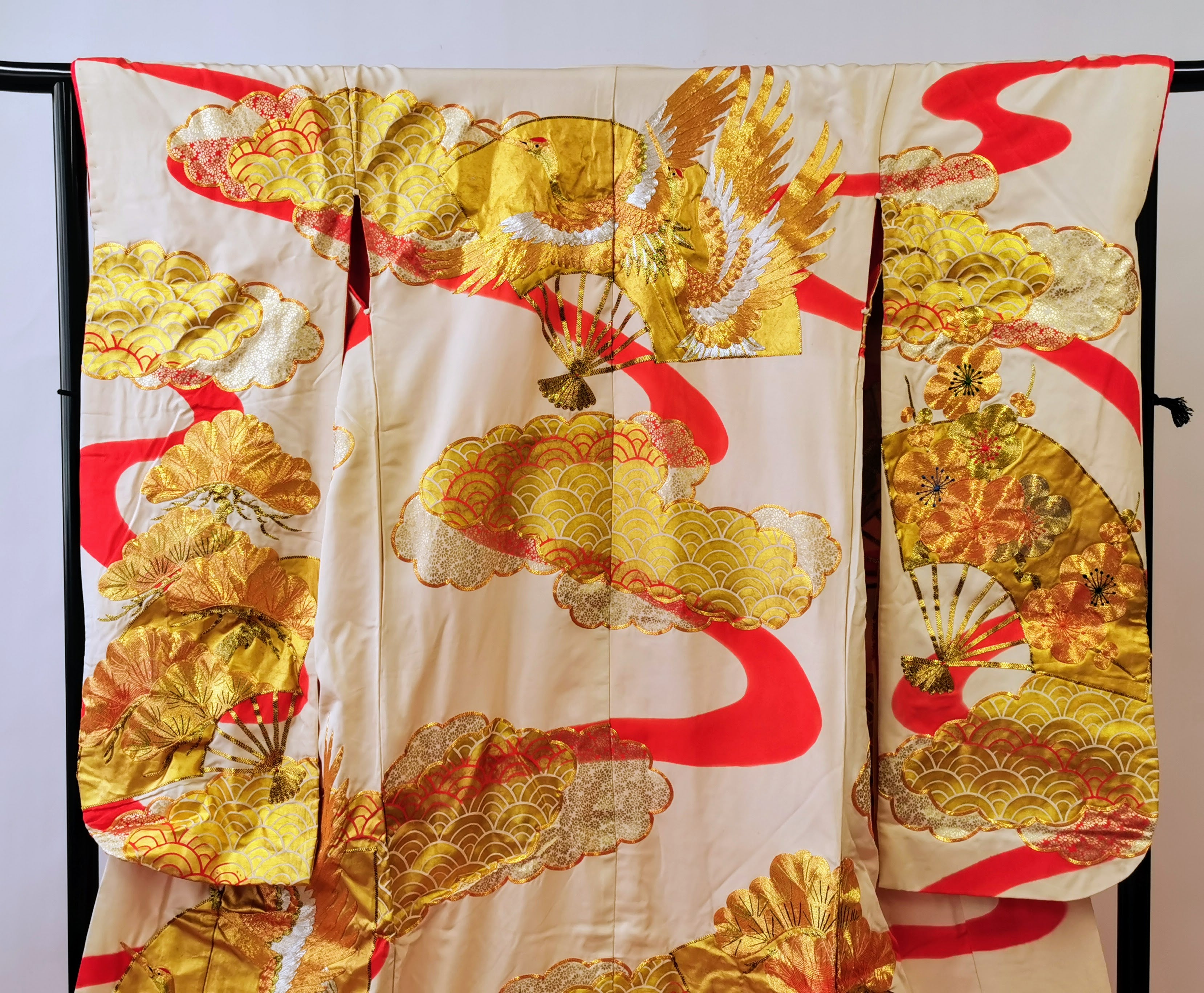 ♦KJ061 Kimono usato da donna, 5 pezzi, antico, formale, usato, abiti giapponesi