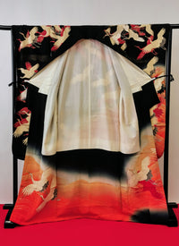 ♦KJ061 Kimono usato da donna, 5 pezzi, antico, formale, usato, abiti giapponesi