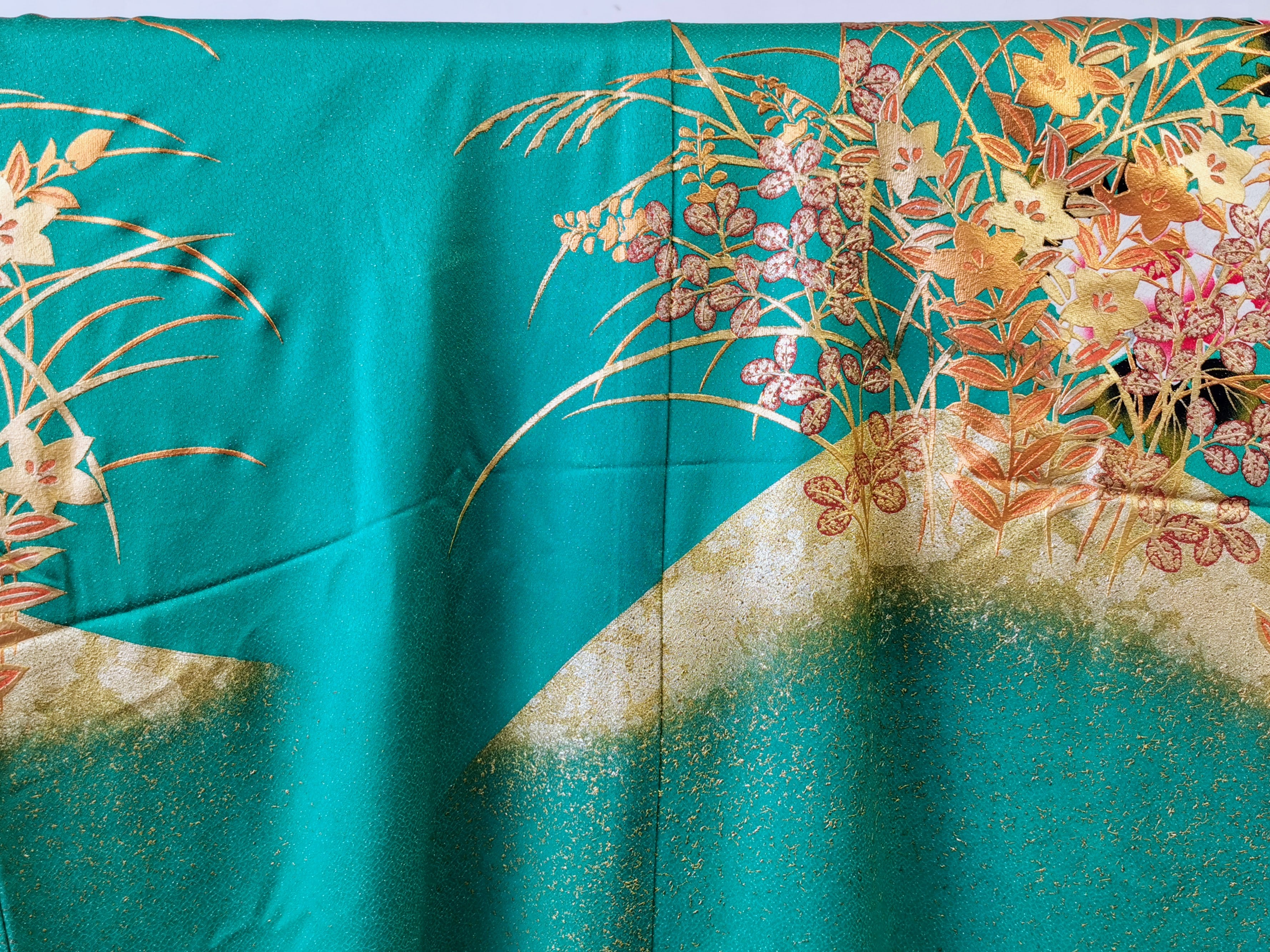 引き振袖 お引きずり 花嫁衣装 結婚式 豪華  金箔  刺繍 婚礼 ウエディング 古着◆twff223