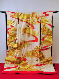 ♦KJ061 Kimono usato da donna, 5 pezzi, antico, formale, usato, abiti giapponesi