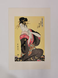 Beauty Fixing Her Kimono / 婦人時計・花妻 – Ukiyo-e Bijin-ga Reproduction◆tku701